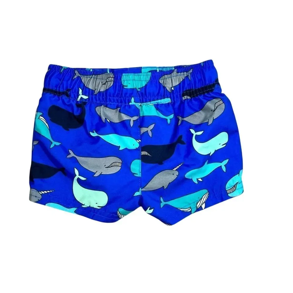 Cat and Jack Blue Whale Toddler Swim Trunks Shorts sz 6-9 months NWOT Kids‎ Boys